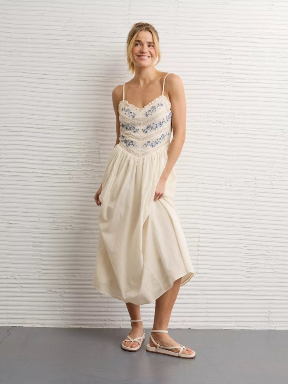 American Eagle Bella Lace Inset Midi Dress - new with tag